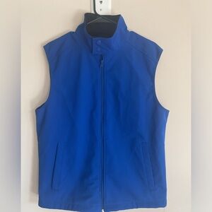 St. John’s Bay Men’s Vest M Royal Blue Zip Front Side Pockets Wind Resistant